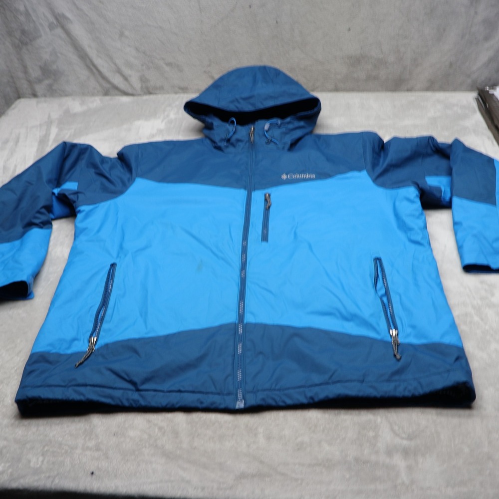 Columbia Jacket Mens XL Blue Wister Slope Thermal Coil Insulated Hooded Winter
